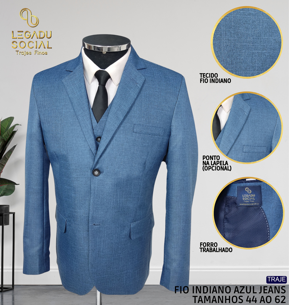 Traje Fio Indiano Azul Jeans