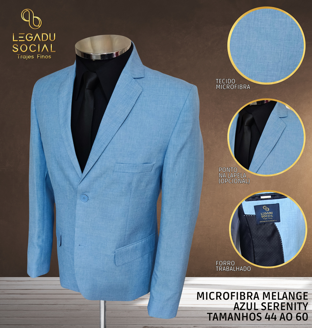 Costume Microfibra Melange Azul Serenity