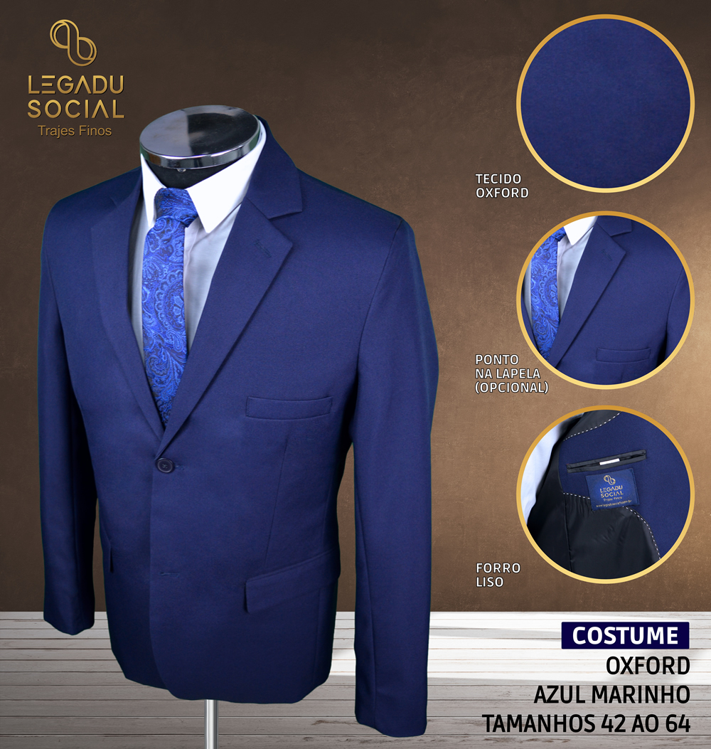 Costume Oxford Azul Marinho