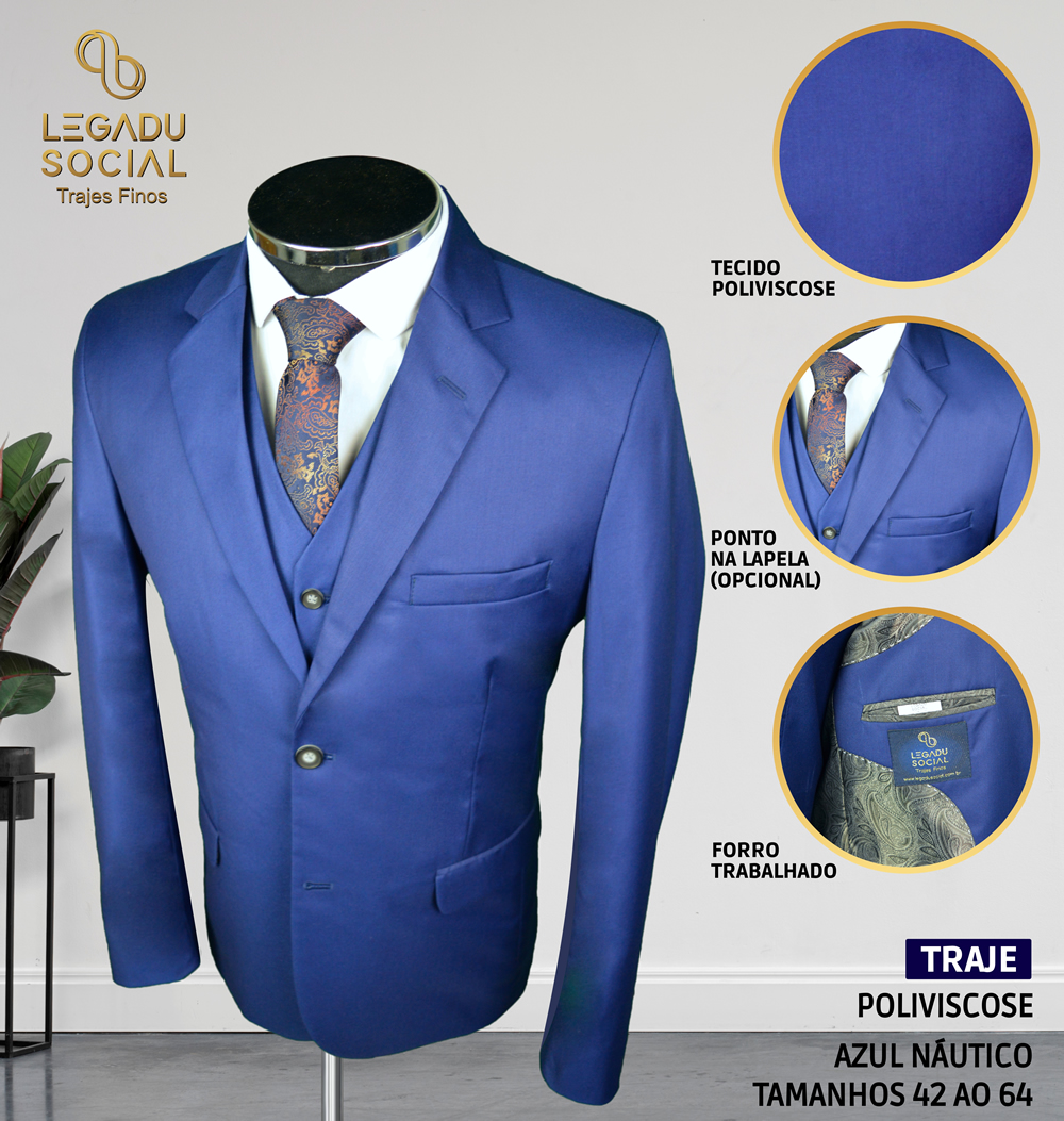 Traje Poliviscose Azul Náutico