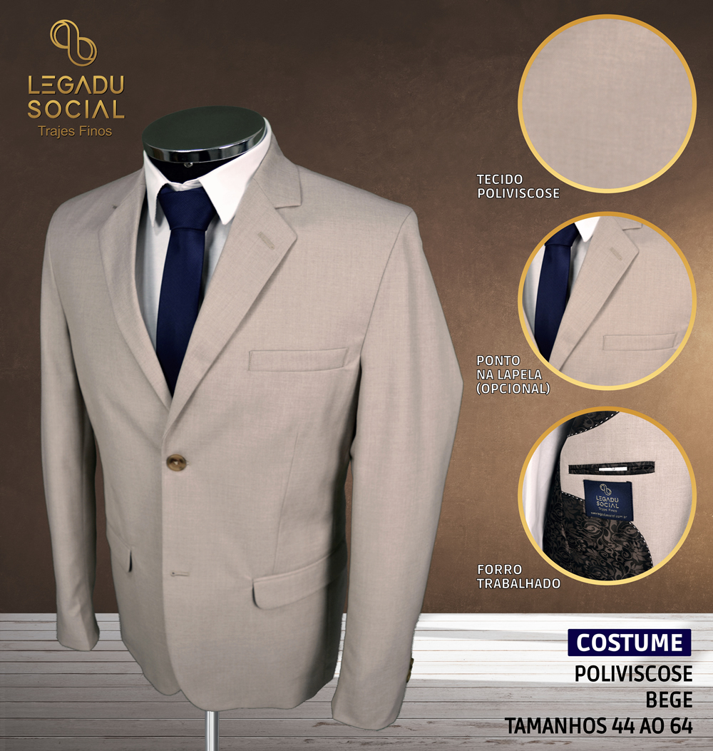 Costume Poliviscose Bege